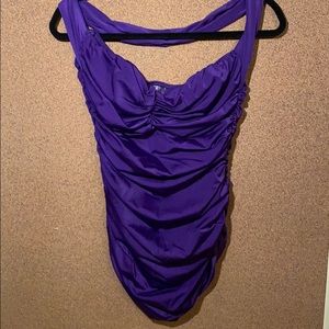 Norma Kamali Bill Miohalter Swimsuit purple new xl